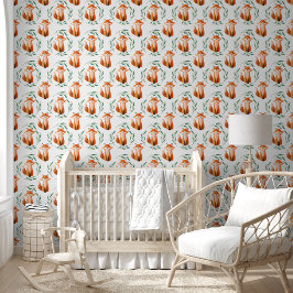 Woodland Fox Nursery Wallpaper | Red Fox Pattern 壁紙
