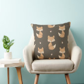 Woodland Fox Throw Pillow – Neutral Nursery Forest クッション (椅子)