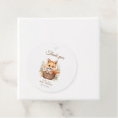 Woodland Fox Watercolor Florals Baby Shower フェイバータグ (インサイチュ)