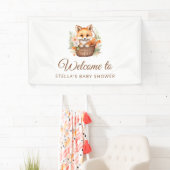 Woodland Fox Welcome Baby Shower Banner 横断幕 (インサイチュ)