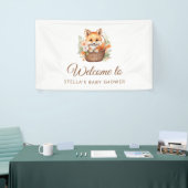 Woodland Fox Welcome Baby Shower Banner 横断幕 (トレードショー)