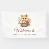 Woodland Fox Welcome Baby Shower Banner 横断幕 (横)
