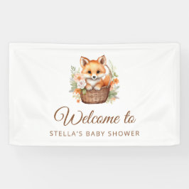 Woodland Fox Welcome Baby Shower Banner 横断幕