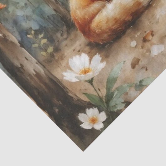 Woodland Fox with Botanical Details 薄葉紙 (詳細)