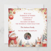 Woodland Foxes Custom Photo Christmas Card シーズンカード (裏面)