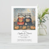 Woodland Foxes Fall Baby Shower 招待状 (スタンド正面)