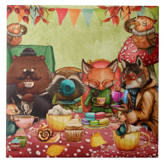 Woodland Friendsと森の茶会 タイル (正面)