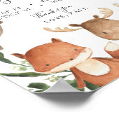 Woodland Friends赤ちゃんシャワー写真ゲストブックサイン ポスター (角)