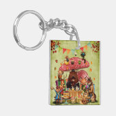 Woodland Friends at Teatime in Forest キーホルダー (正面左)