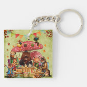 Woodland Friends at Teatime in Forest キーホルダー (裏面)