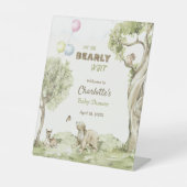 Woodland Friends Bearly Wait Baby Shower 台座サイン (正面)