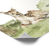 Woodland Friends Bearly Wait Welcome Baby Shower ポスター (角)