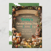 Woodland Friends Birthday Invitation – Cute Forest 招待状 (正面/裏面)