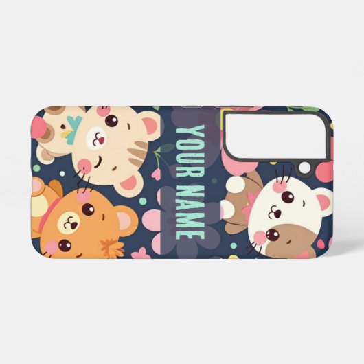 Woodland Friends Parade | Cute Animal Pattern Samsung Galaxyケース (裏面横)