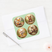  Woodland Friends Stickers – Cute Forest Animal Pa スクエアシール (封筒)