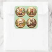  Woodland Friends Stickers – Cute Forest Animal Pa スクエアシール (バッグ)