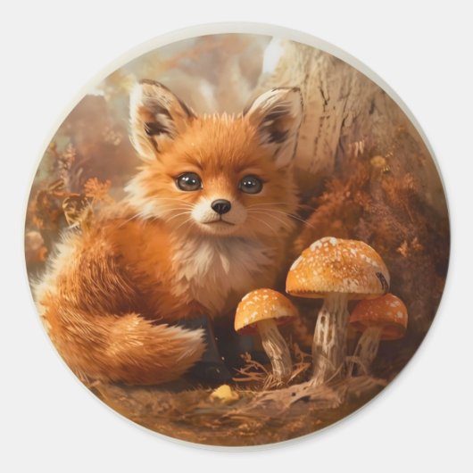  Woodland Friends Stickers – Cute Forest Animal Pa ラウンドシール (正面)