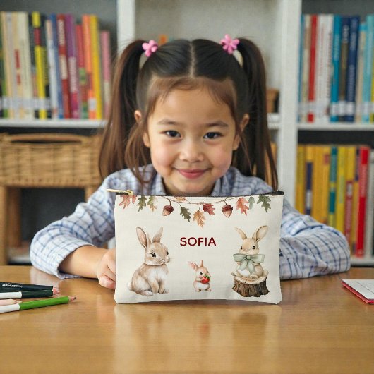 Woodland Friends Watercolor Name Pouch アクセサリーポーチ