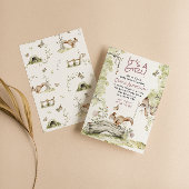 Woodland Girl Squirrels Forest Cute Baby Shower 招待状