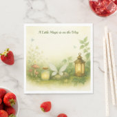 Woodland Glow Baby Shower Invitation | Firefly Jar スタンダードランチョンナプキン (インサイチュ)