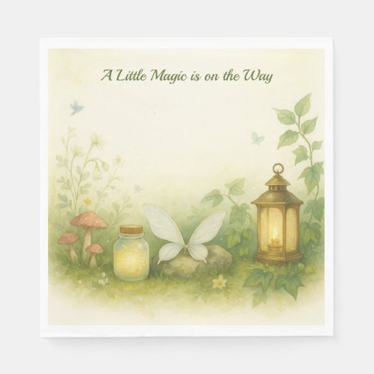 Woodland Glow Baby Shower Invitation | Firefly Jar スタンダードランチョンナプキン (正面)