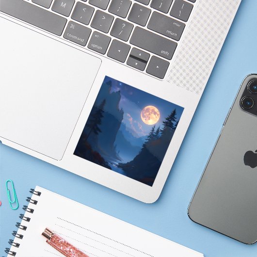 Woodland Glow - Square Vinyl シール (ノートパソコンとiPhone)