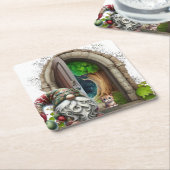 Woodland Gnome  スクエアペーパーコースター (アングル)