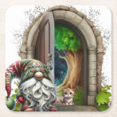 Woodland Gnome  スクエアペーパーコースター (正面)
