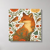 Woodland Grace Fox Motif in Bloom キャンバスプリント (正面)