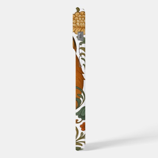 Woodland Grace Fox Motif in Bloom iPhoneケース (左側面)