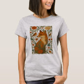 Woodland Grace Fox Motif in Bloom Tシャツ (正面)