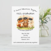 Woodland Graduation Party Preschool Kindergarten 招待状 (スタンド正面)