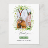 Woodland Greeneryの結婚写真ありがとう ポストカード (正面)