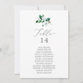 Woodland Greeneryテーブル番号座席表カード (正面)