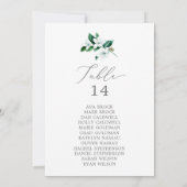 Woodland Greeneryテーブル番号座席表カード (裏面)