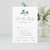 Woodland Greeneryメニュー選択RSVPカード 出欠カード (スタンド正面)