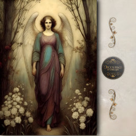 Woodland Halo Angel Soft Pastel Vintage Decoupage 薄葉紙