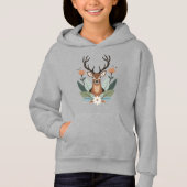 Woodland Harmony – Boho Deer Botanical Illustratio (正面)