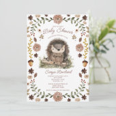 Woodland Hedgehog Baby Shower 招待状 (スタンド正面)