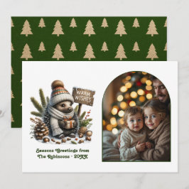 Woodland Hedgehog Cozy Forest Christmas Photo シーズンカード