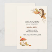 Woodland Hedgehog Fall Baby Shower Invitation 招待状 (正面/裏面)
