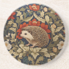 Woodland Hedgehog William Morris Inspired コースター
