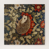 Woodland Hedgehog William Morris Inspired ジグソーパズル (横)