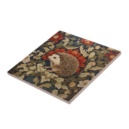 Woodland Hedgehog William Morris Inspired タイル (側面)