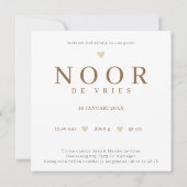 Woodland Konijntje Monogram N Neutraal Geboorte カード (裏面)