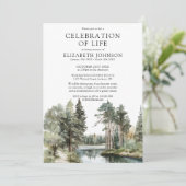 Woodland Lake Celebration Of Life Photo Funeral 招待状 (スタンド正面)