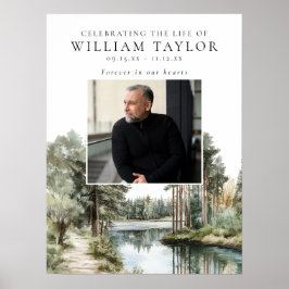 Woodland Lake Celebration Of Life Welcome Sign ポスター