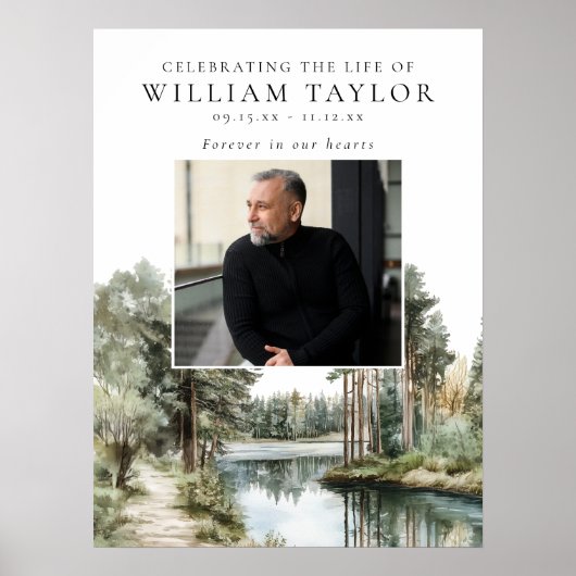 Woodland Lake Celebration Of Life Welcome Sign ポスター (正面)