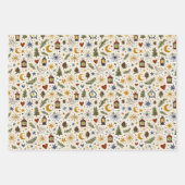 Woodland Lantern Winter Folk Pattern ラッピングペーパーシート (正面3)