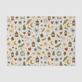 Woodland Lantern Winter Folk Pattern 薄葉紙 (正面)